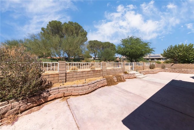 view of patio featuring a fenced backyard