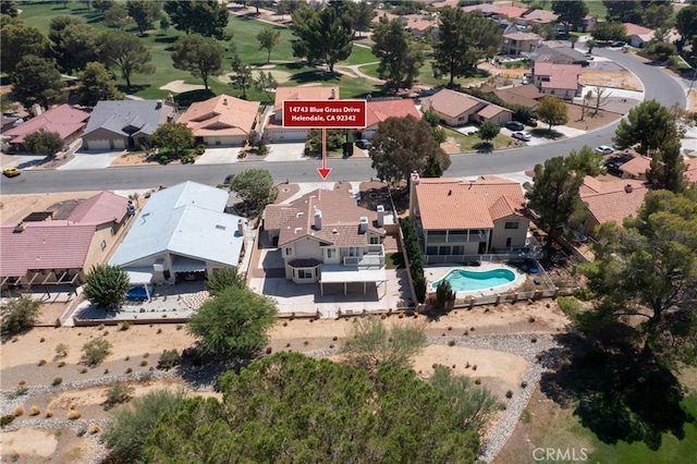 bird's eye view with a residential view