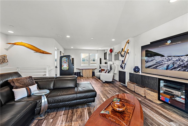 living room featuring hardwood / wood-style floors