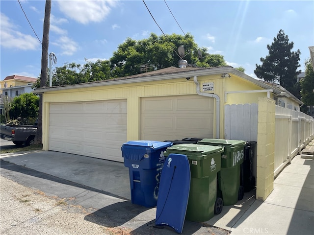 view of garage