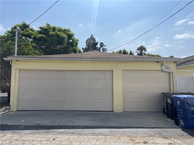 view of garage