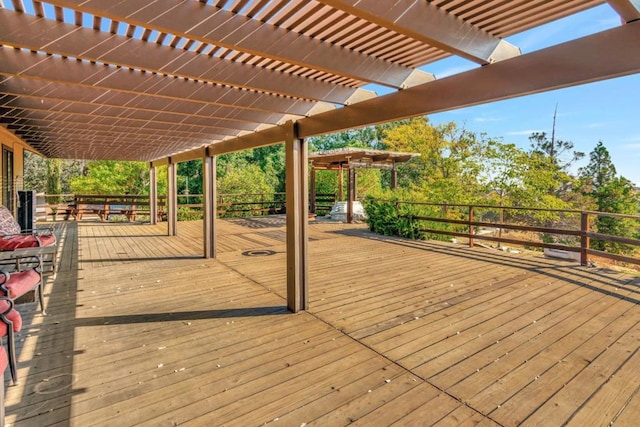 wooden deck with a pergola