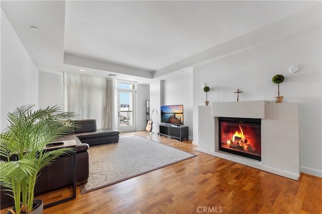 living room featuring hardwood / wood-style flooring