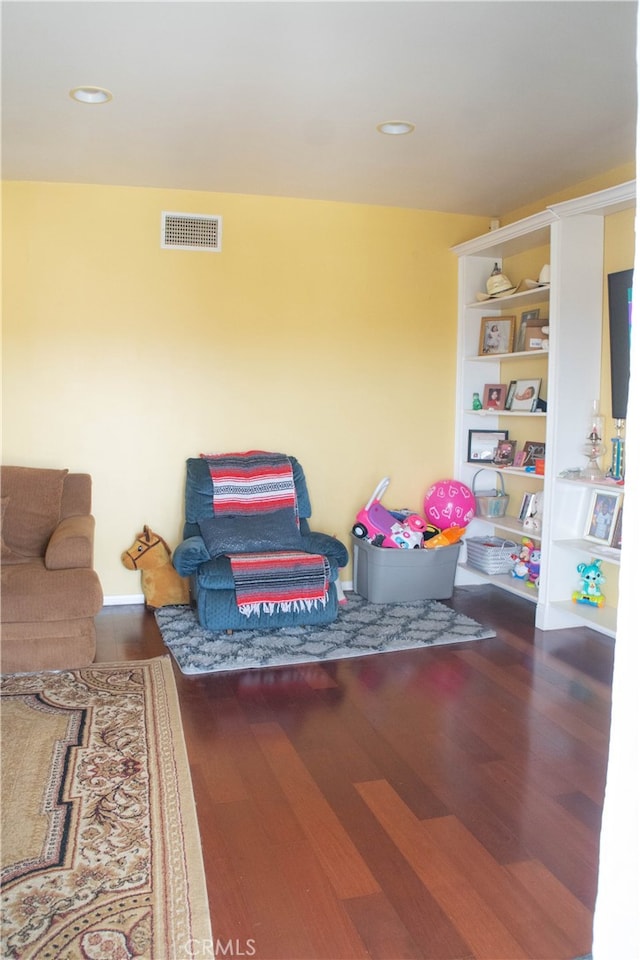 game room featuring hardwood / wood-style floors