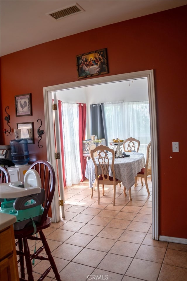 view of tiled dining room