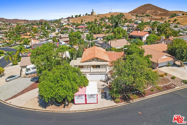 aerial view featuring a mountain view