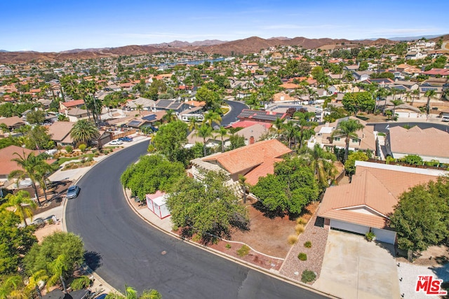 aerial view with a mountain view