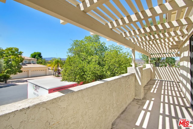 balcony with a pergola