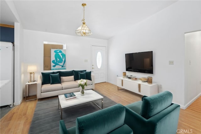 living room with wood-type flooring