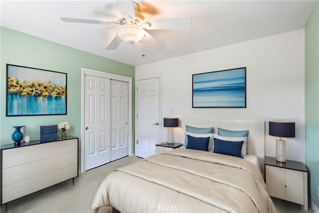 bedroom featuring ceiling fan