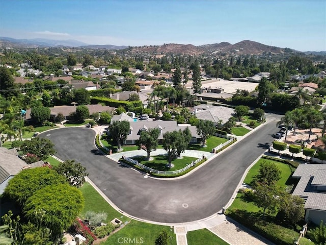 aerial view with a mountain view