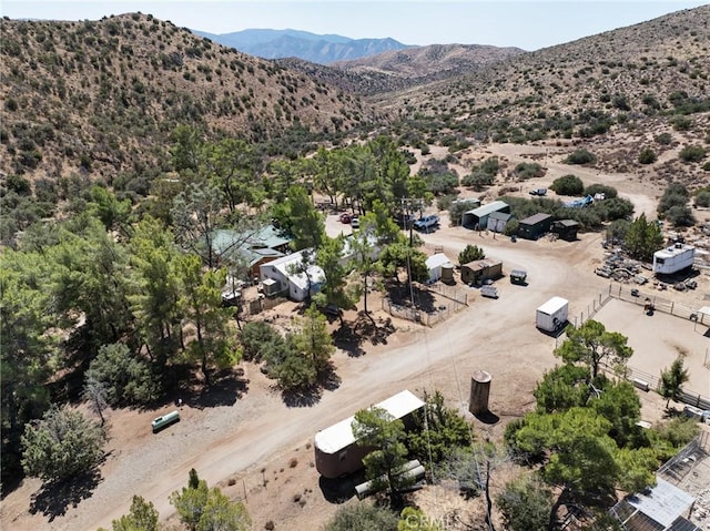 aerial view with a mountain view