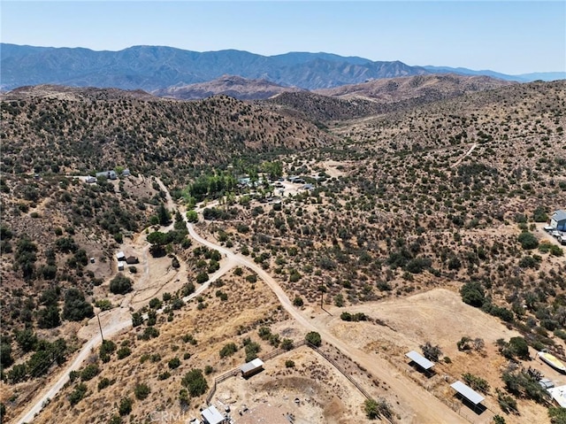 aerial view with a mountain view