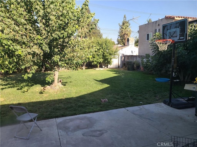 view of yard with a patio area