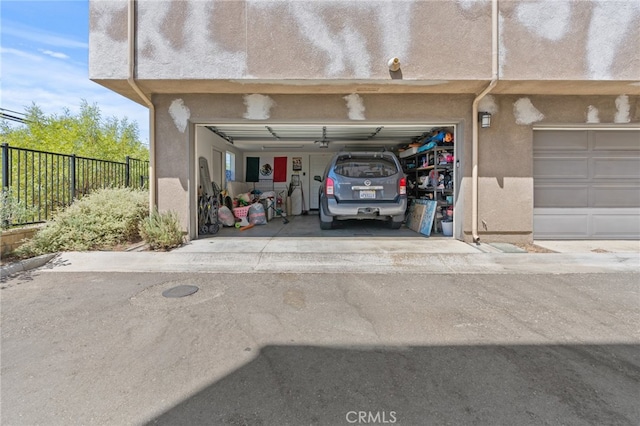 view of garage