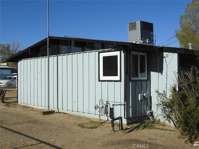 view of property exterior featuring central AC unit