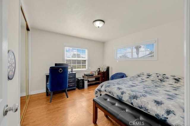 bedroom featuring light hardwood / wood-style floors