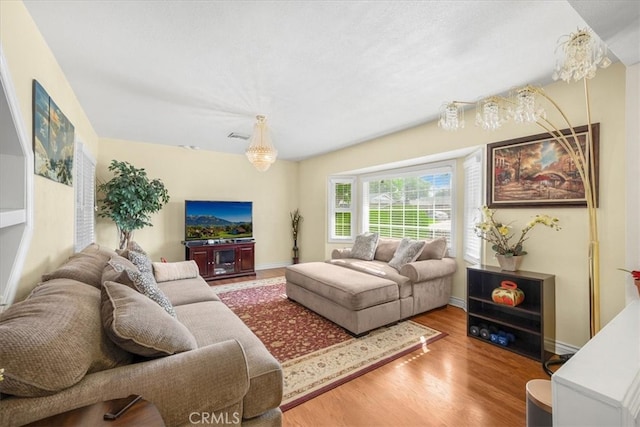 living room featuring hardwood / wood-style flooring