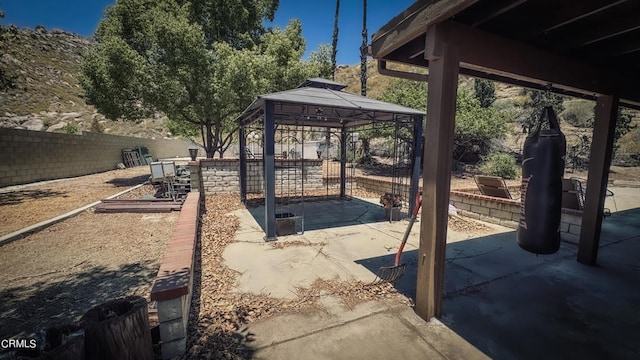 view of patio / terrace with a gazebo