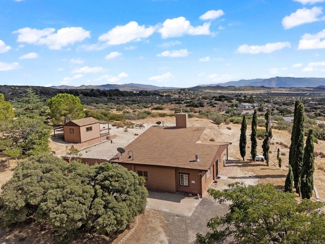 aerial view with a mountain view