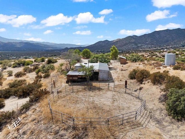 view of mountain feature featuring a rural view