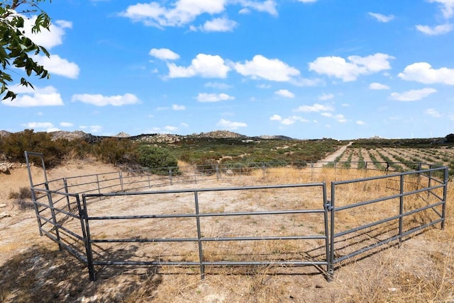 view of gate with a rural view