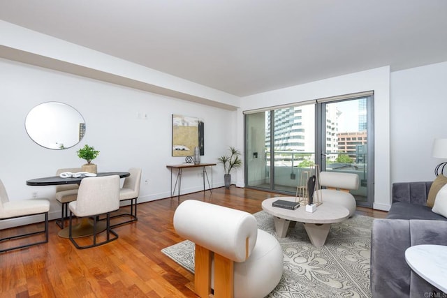 living room featuring hardwood / wood-style flooring