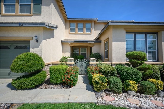 entrance to property with a garage