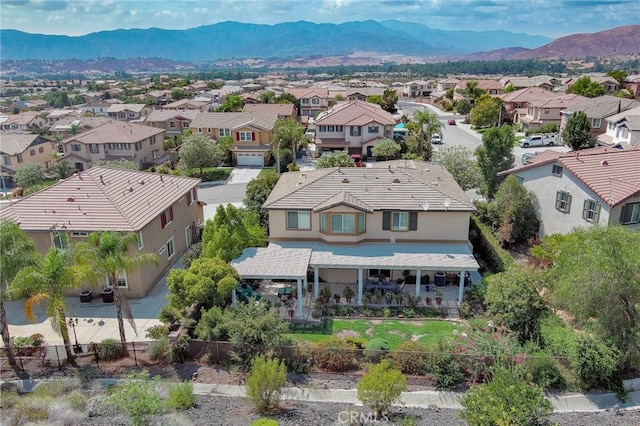 aerial view featuring a mountain view