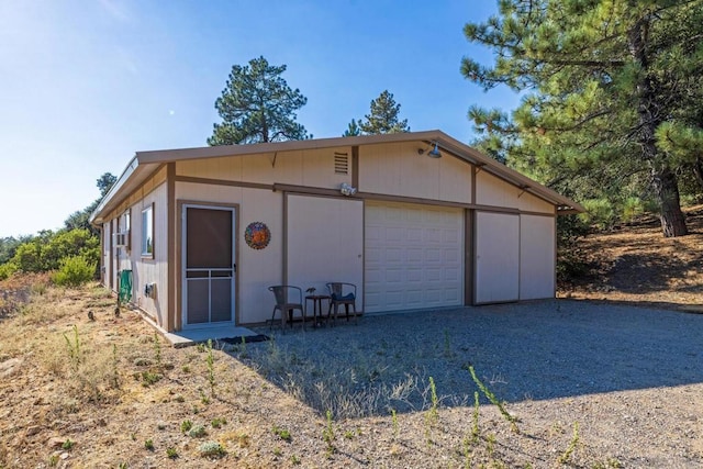 view of garage