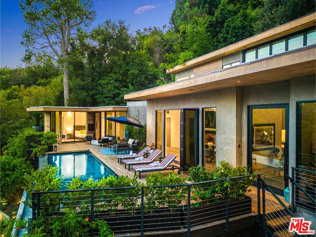 view of pool featuring a patio area and an outdoor hangout area