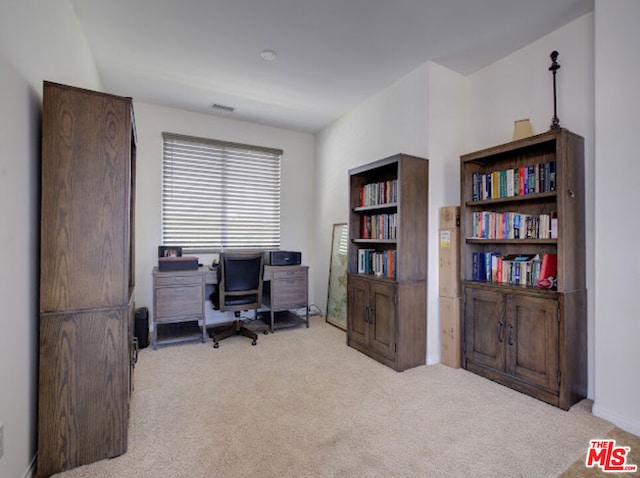 view of carpeted office