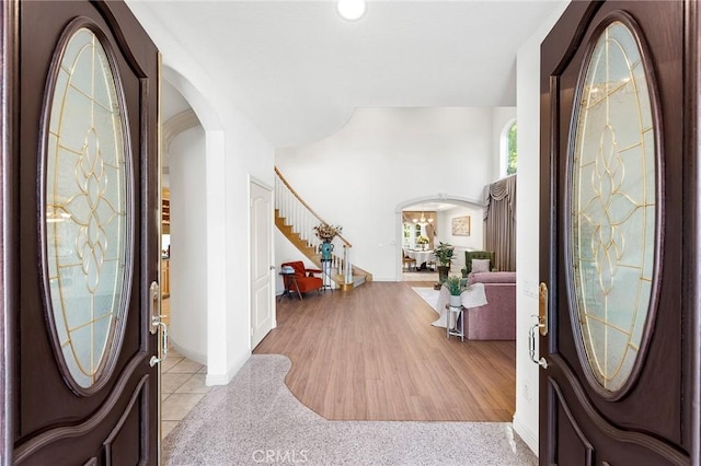 entryway featuring light hardwood / wood-style flooring