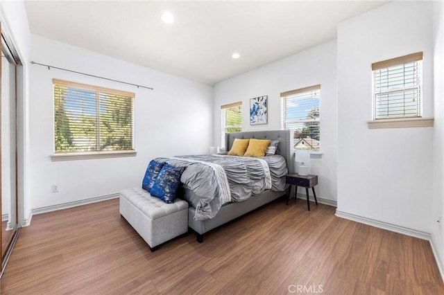 bedroom featuring hardwood / wood-style floors