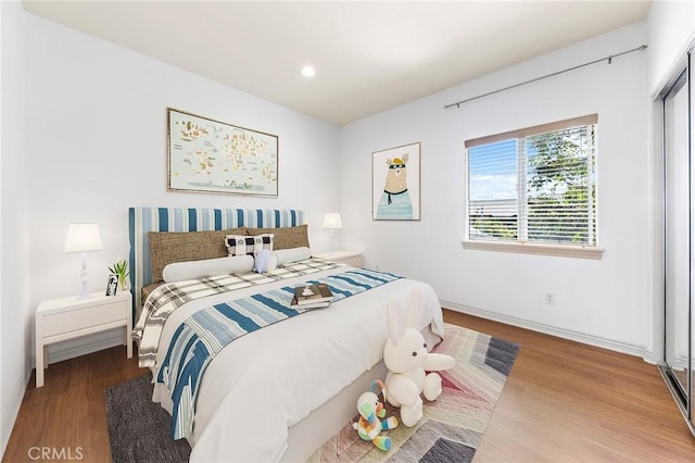 bedroom featuring wood-type flooring