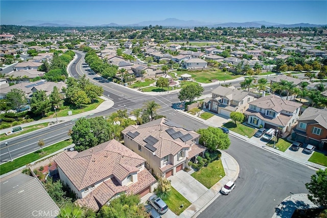 drone / aerial view with a mountain view