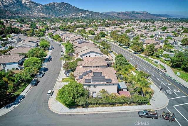 aerial view with a mountain view