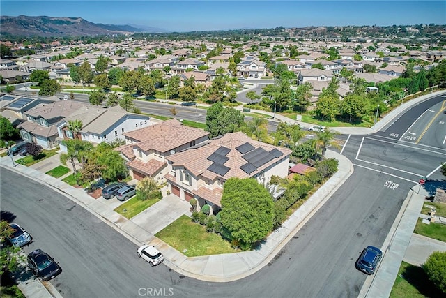 bird's eye view with a mountain view