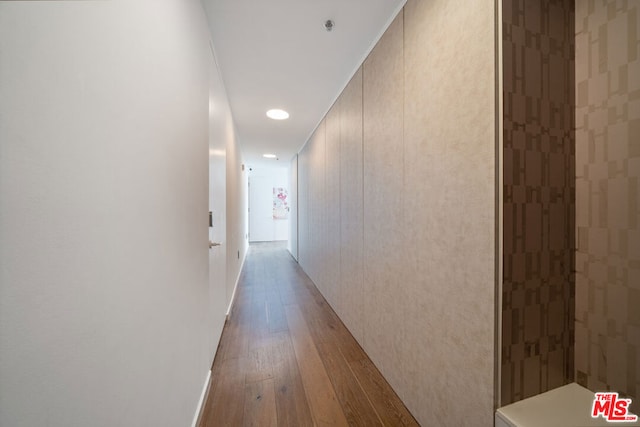 hallway featuring light wood-type flooring