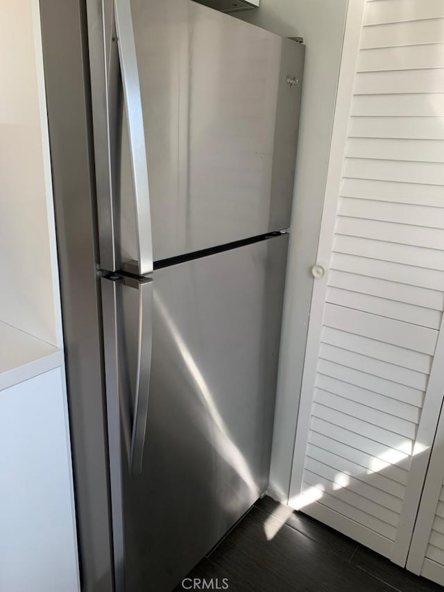 details featuring stainless steel refrigerator