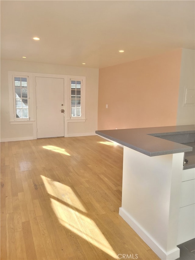 entrance foyer with light hardwood / wood-style flooring and a healthy amount of sunlight