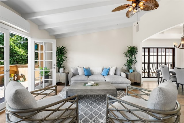 1165 Noria St, Laguna Beach, CA 92651 - living room featuring wood finished floors, ceiling fan, and a chandelier