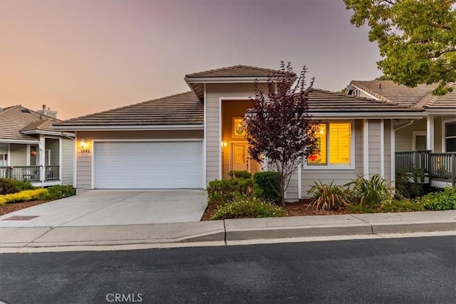 view of front of house featuring a garage