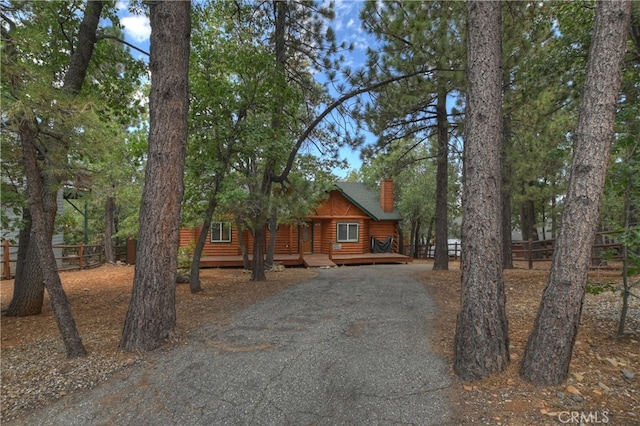 view of log-style house