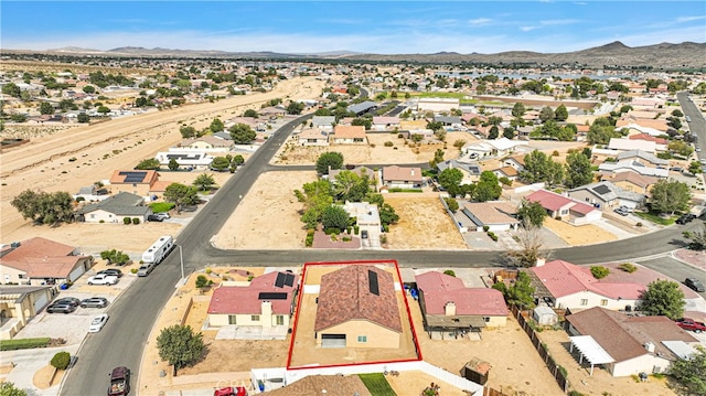 aerial view with a mountain view