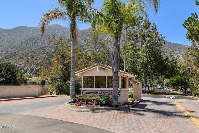 view of community featuring a mountain view