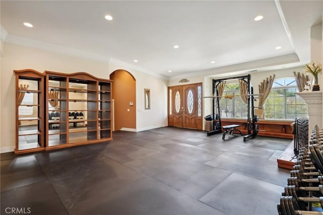 entryway with ornamental molding