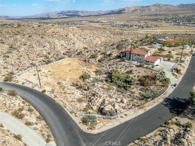 aerial view with a mountain view