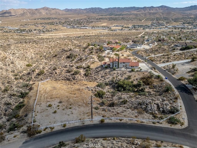 aerial view featuring a mountain view