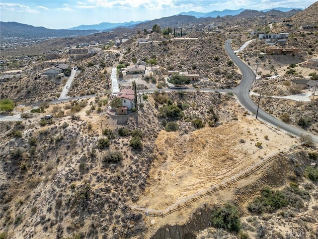 drone / aerial view with a mountain view